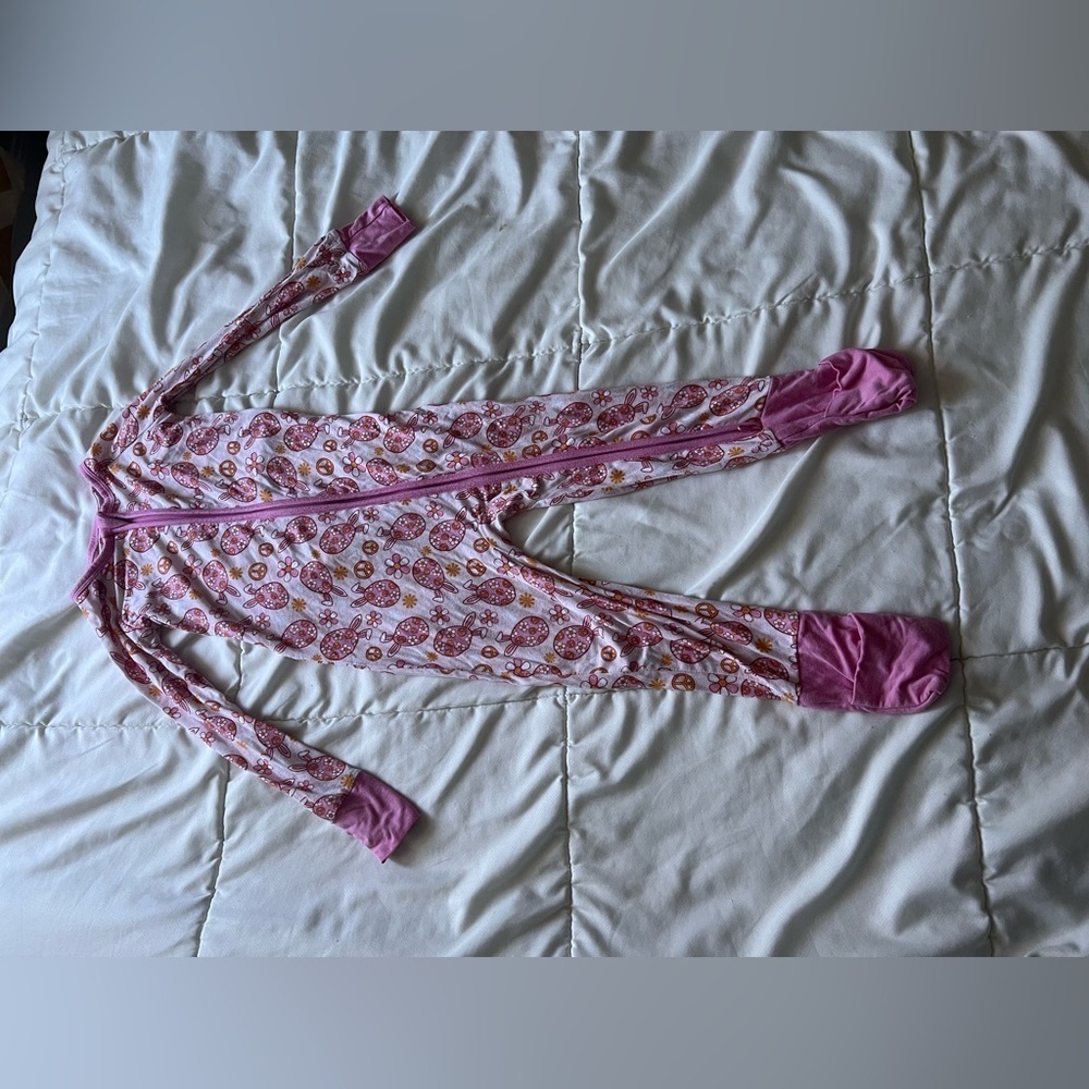 Dreamy Zzz Girls 18-24 Month Bunny Bamboo Zippy One Piece Pajamas Sleeper - Picture 6 of 9